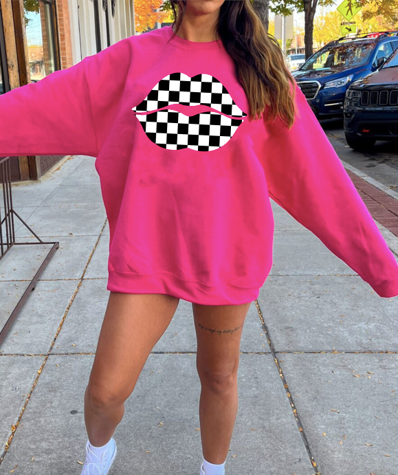 Checkered Lips Sweatshirt