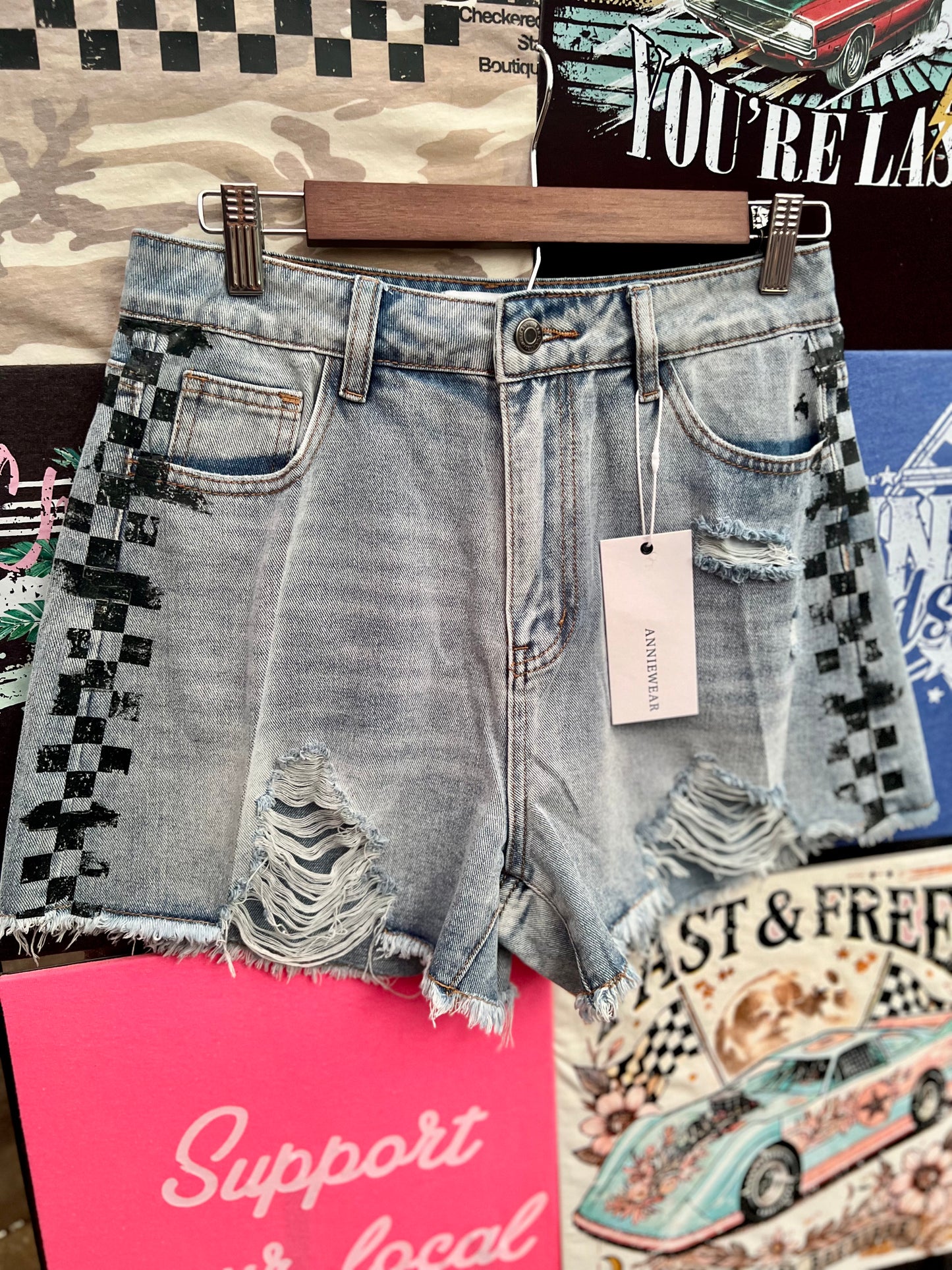 Denim Check This Shorts