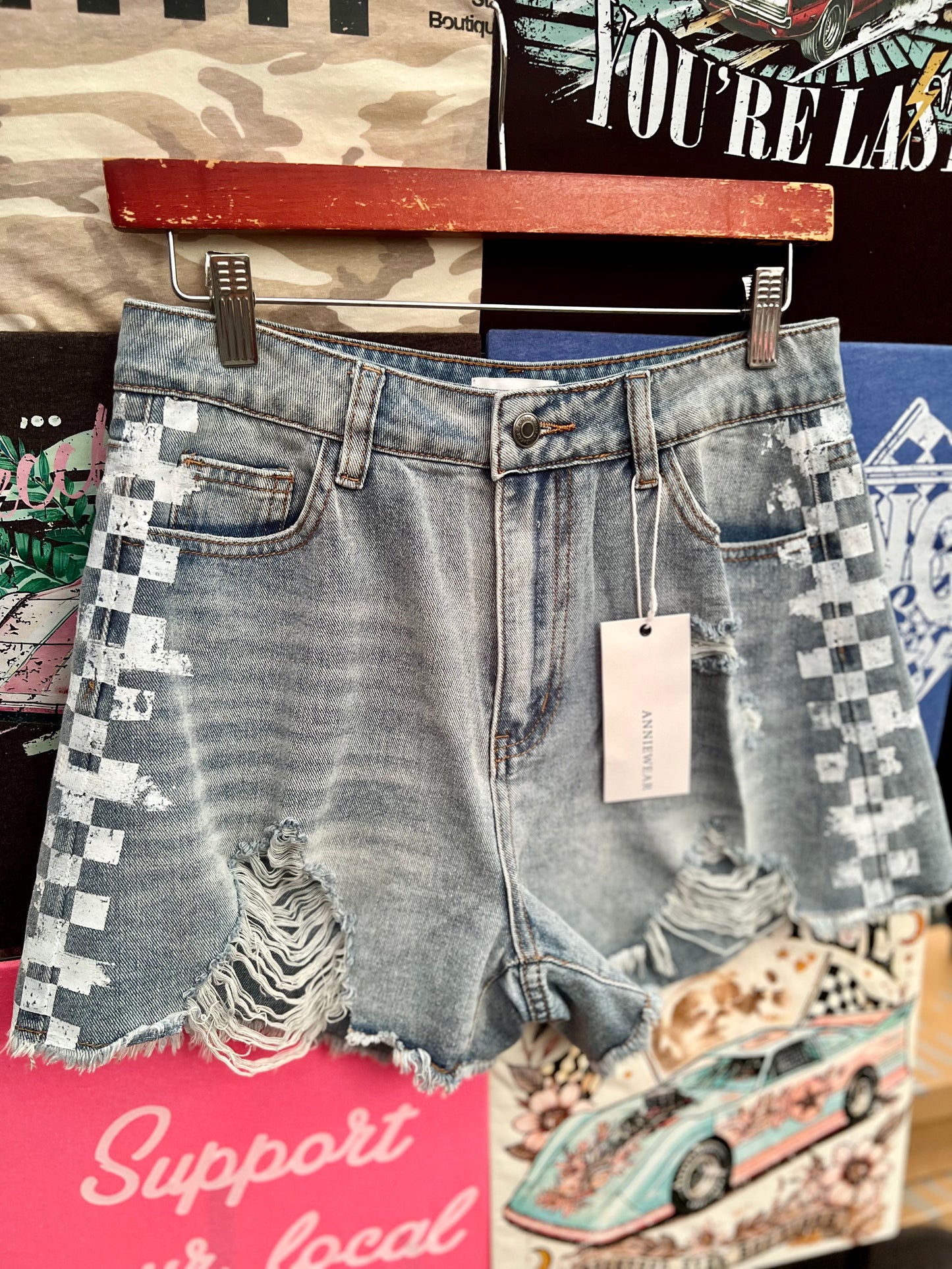 Denim Check This Shorts