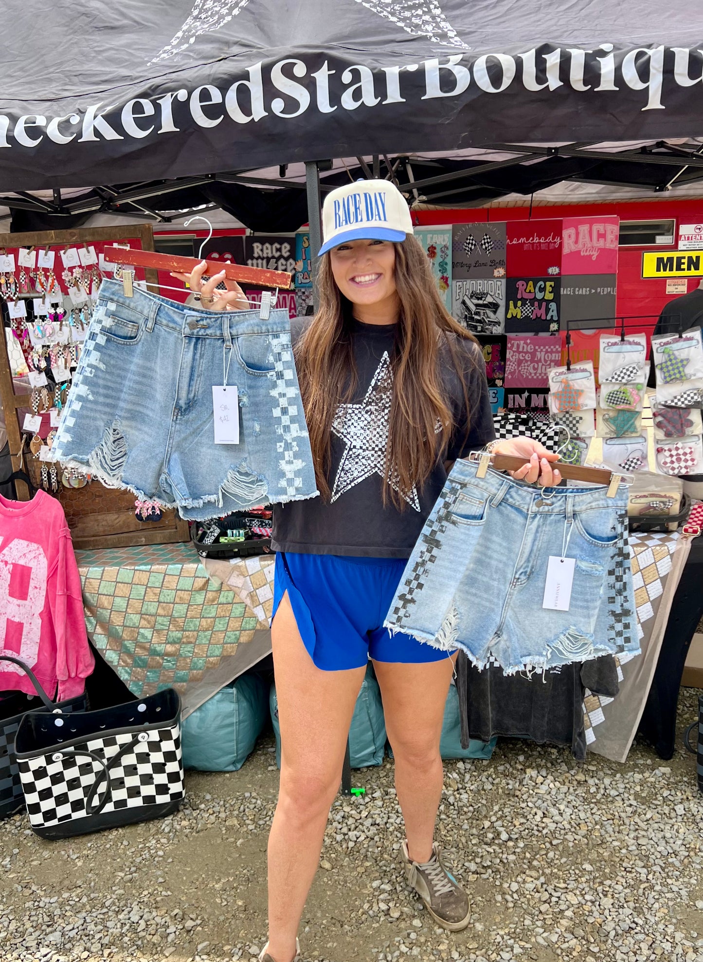 Denim Check This Shorts