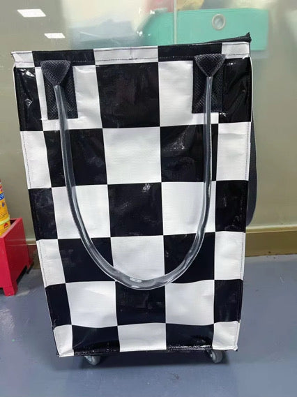 Checkered Star Rolling Tote – Checkered Edition (Preorder)