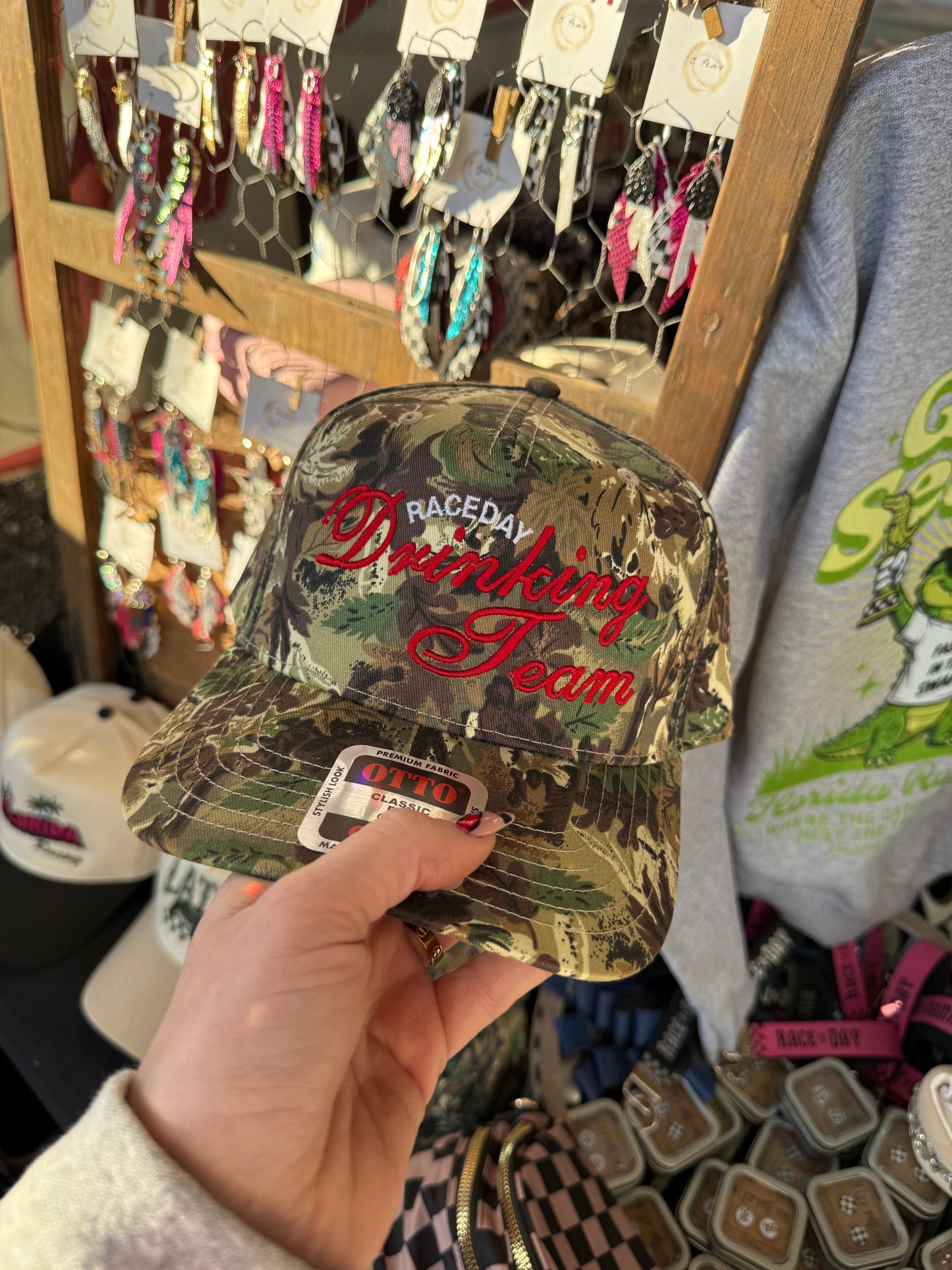 Raceday Drinking Team Camo Trucker Hat
