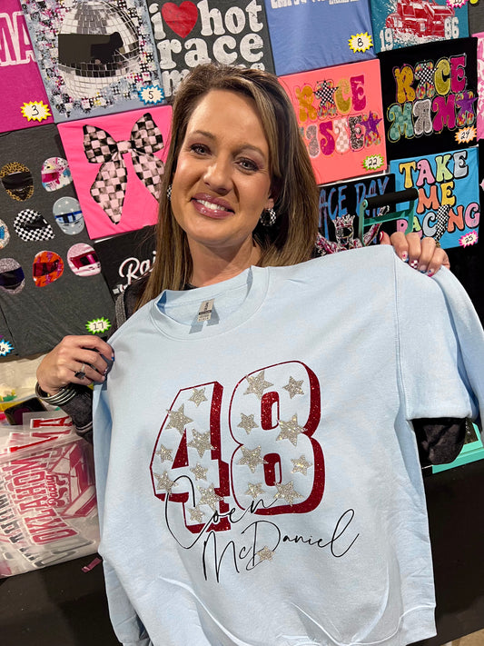 Custom Number/Signature Sweatshirt with Stars *Customizable*