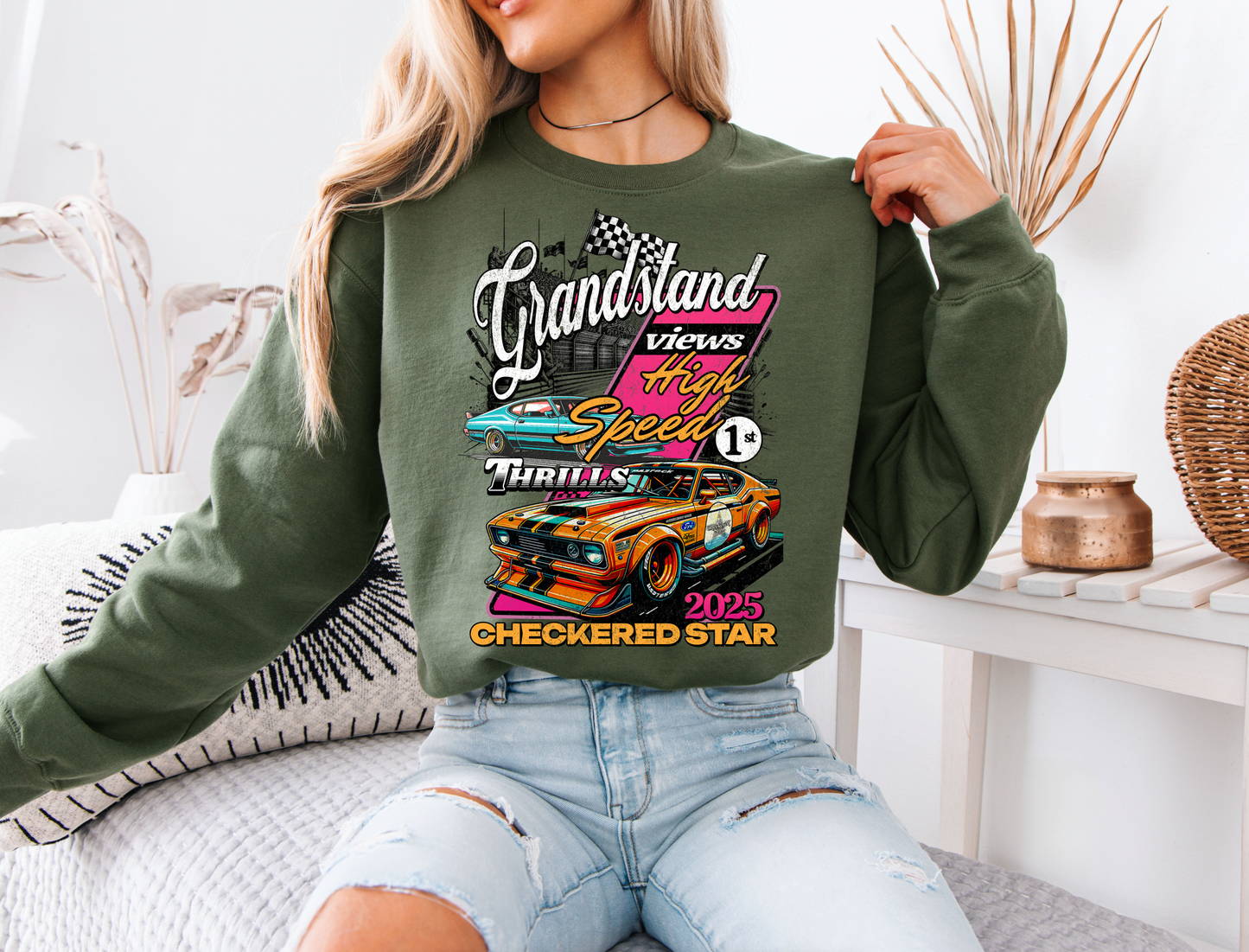 "Grandstand Views High speed Thrills" Sweatshirt