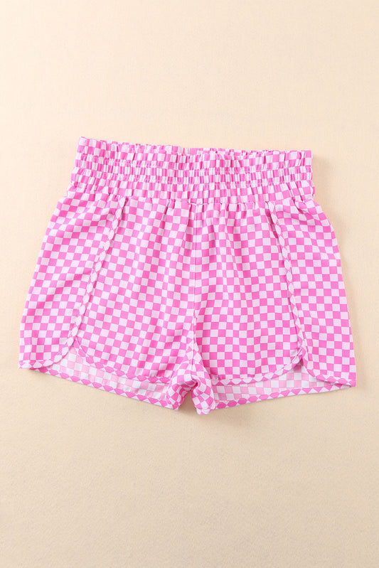 Patterned Elastic Waist Shorts