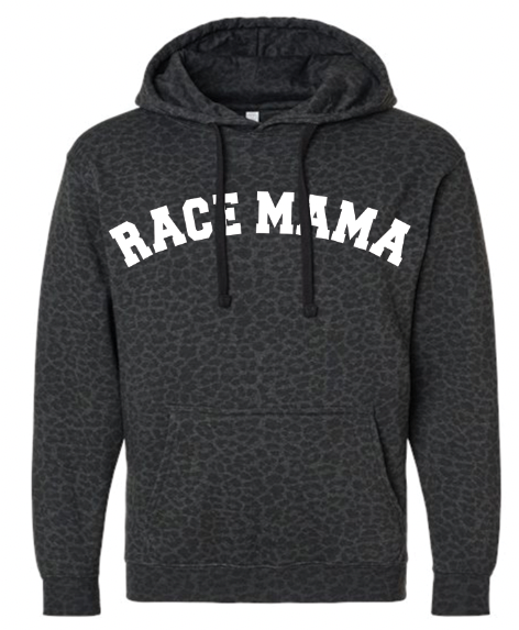 Race Mama Black Leopard Hoodie