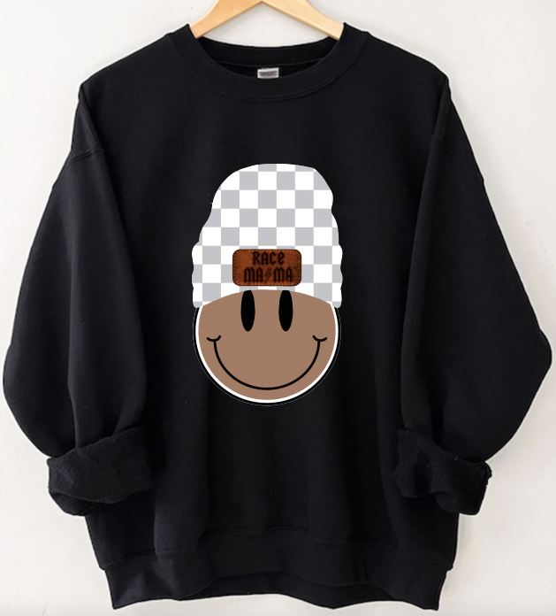 Race Mama Grey Smiley Sweatshirt