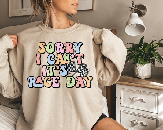 "Sorry I Can't" Beige Sweatshirt